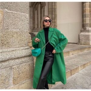 NWT! H&M oversized green coat